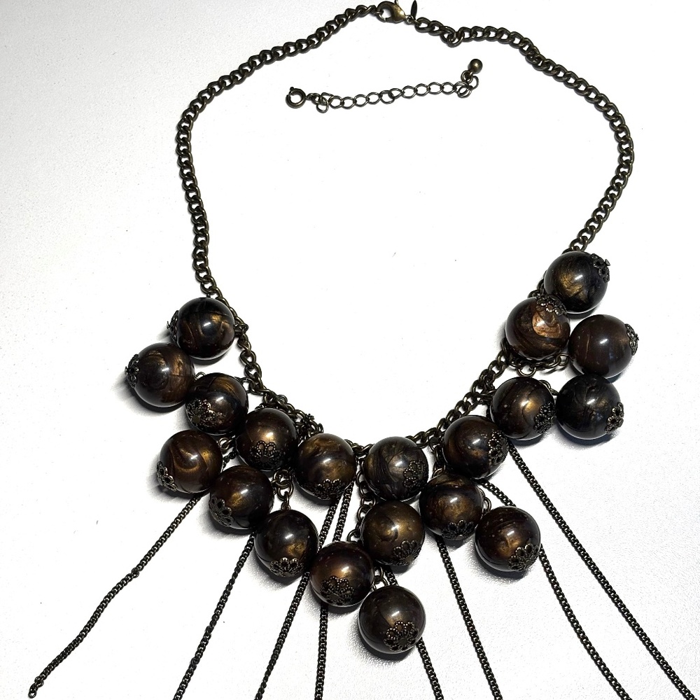 Burnished brass estate necklace